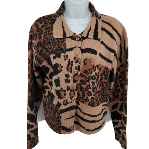 Spiegel Sweaters - Spiegel Lambswool & Angora Rabbit Hair Leopard Seater | Size Large